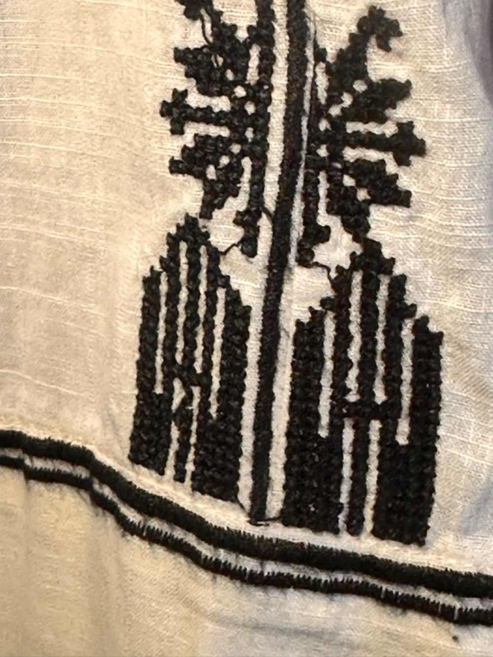 Isabel Marant Etoile Relly Cream Embroidered Drop-Waist Tunic Dress W/Black Trim - Picture 5 of 8